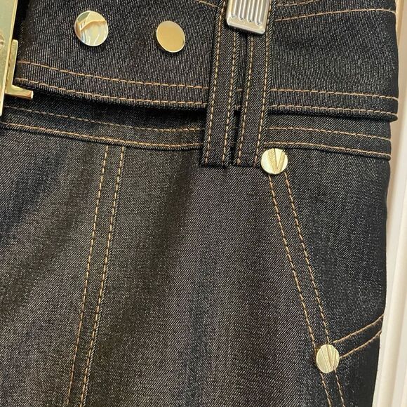 Cache Contour Collection Women’s Gold Buckle Gold Accents Pencil Skirt Size 10 - Picture 10 of 16